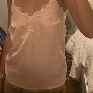 Pink lace cami